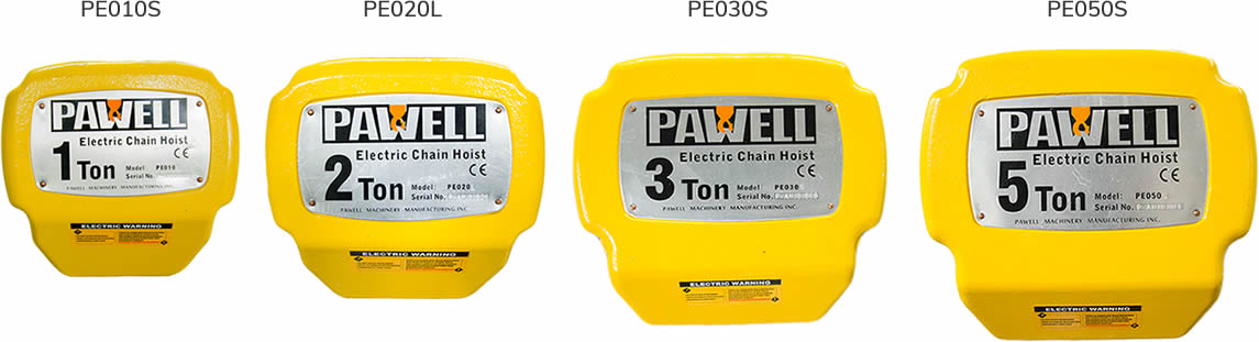 Polipastos eléctricos Pawell de diferentes capacidades